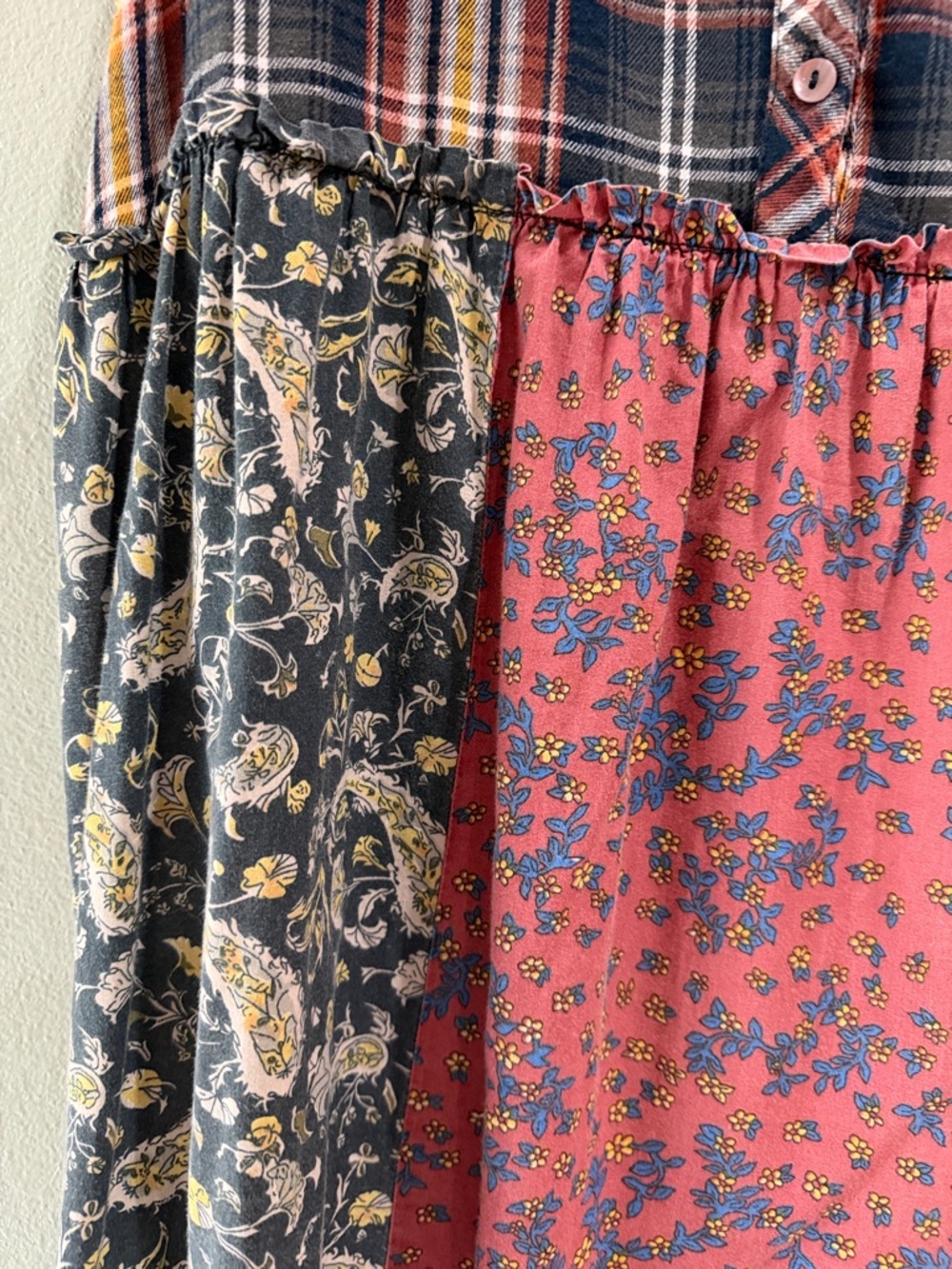 NATURAL LIFE ' Mixed-Print Patchwork Dress - Navy, Rust & Tan - Picture 5 of 9